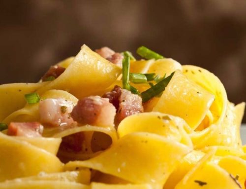 Tagliatelle with ham